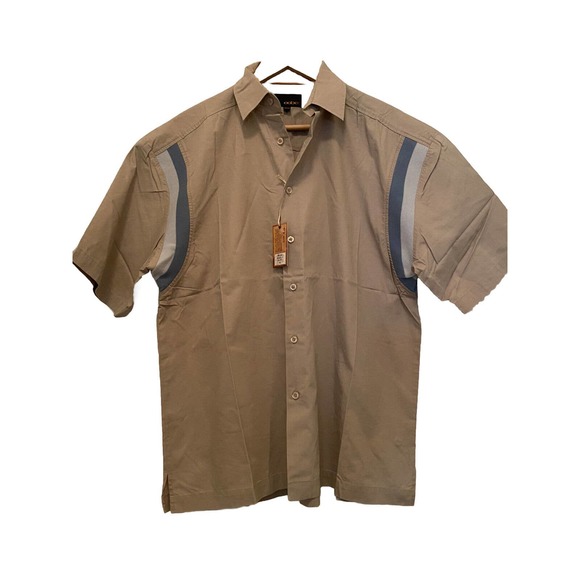 New OOBE Mens Vintage 90’s Khaki Short Sleeve Button‎ Down Shirt Ret $128 Hiking - Picture 1 of 6